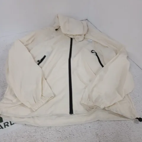 ON BEIGE WEATHERPROOF JACKET WITH BLACK ZIPPERS