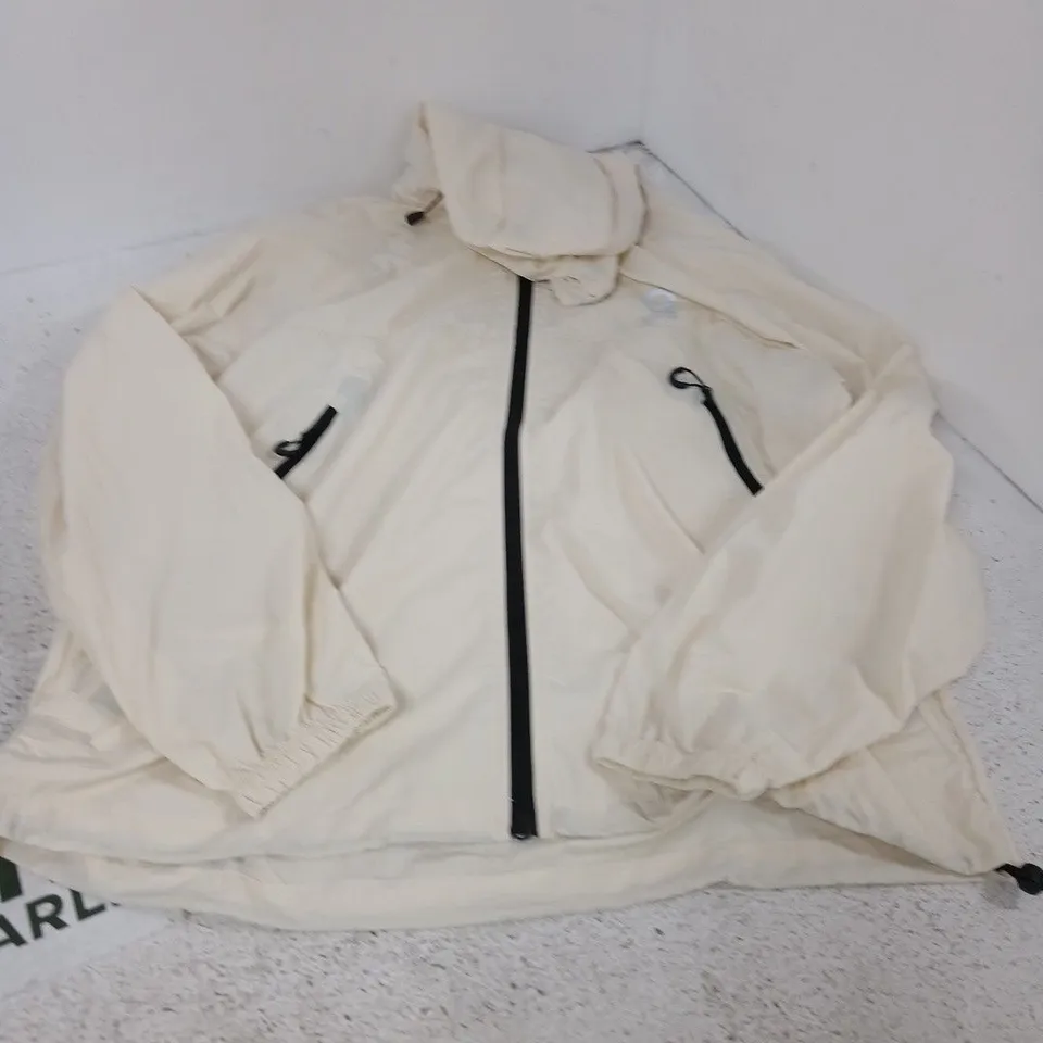 ON BEIGE WEATHERPROOF JACKET WITH BLACK ZIPPERS