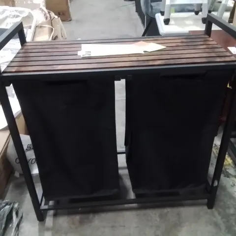 LAUNDRY SORTER RUSTIC BROWN/BLACK