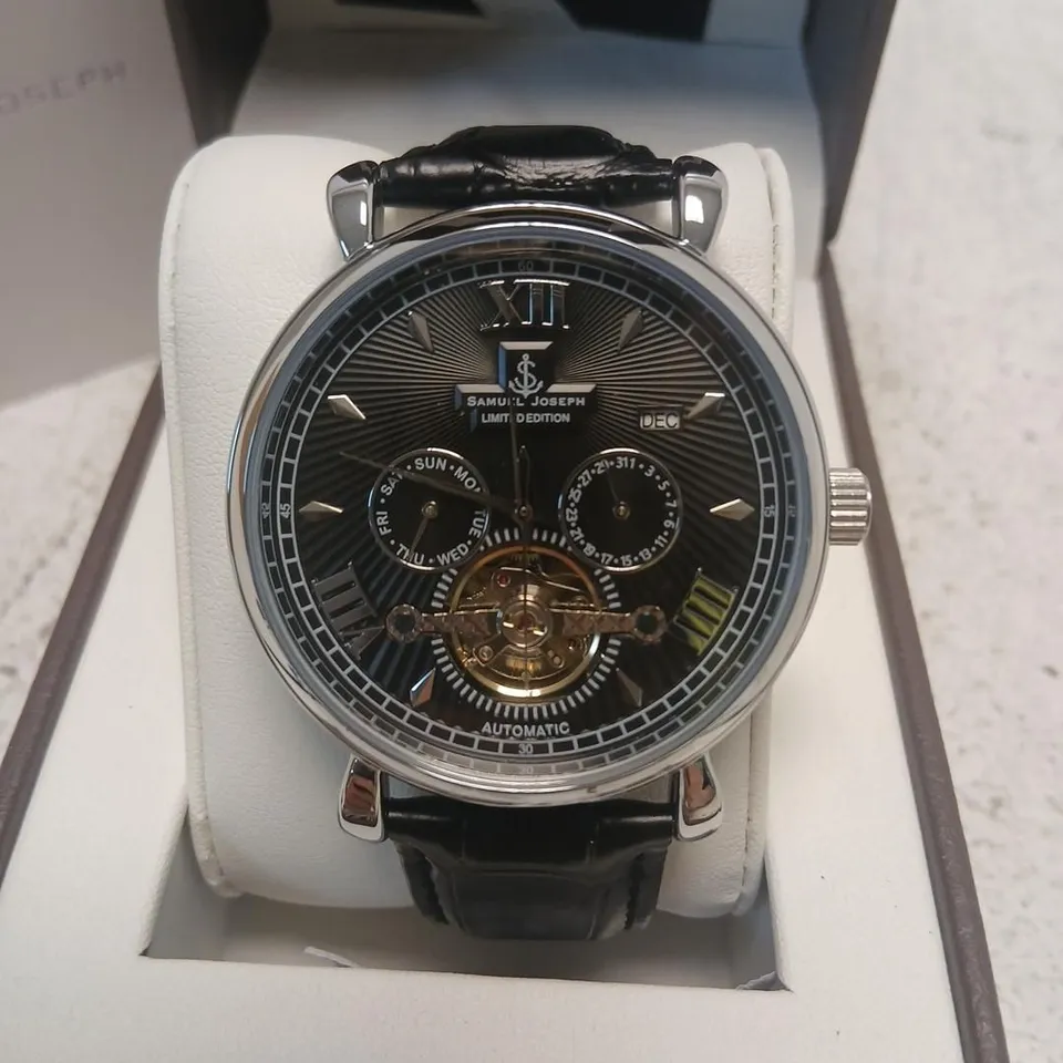 SAMUEL JOSEPH AUTOMATIC LIMITED EDITION SILVER BLACK WATCH