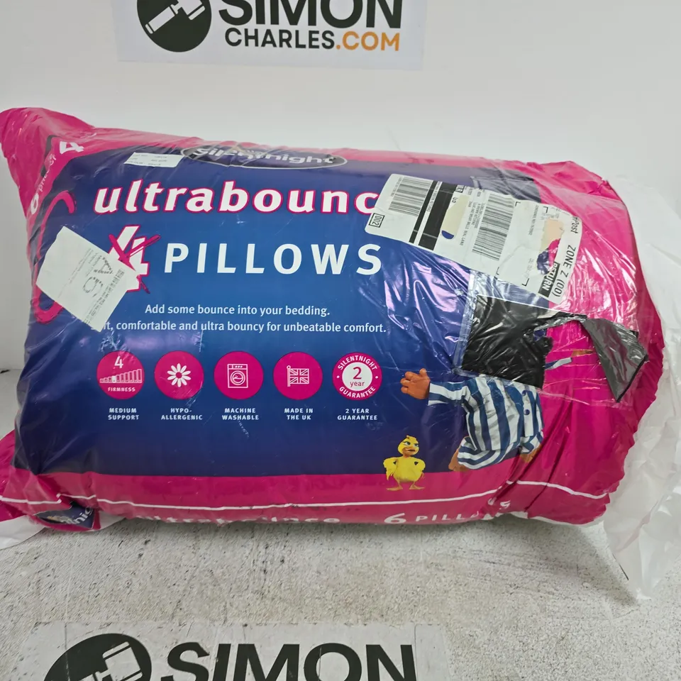 ULTRABOUNCE PILLOWS – 6 PACK (PACKAGED BEDDING PILLOWS)