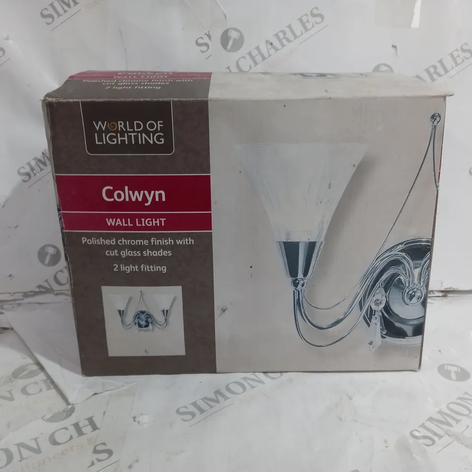 WORLD OF LIGHTING COLWYN WALL LIGHT 2 LIGHT FITTINGS 