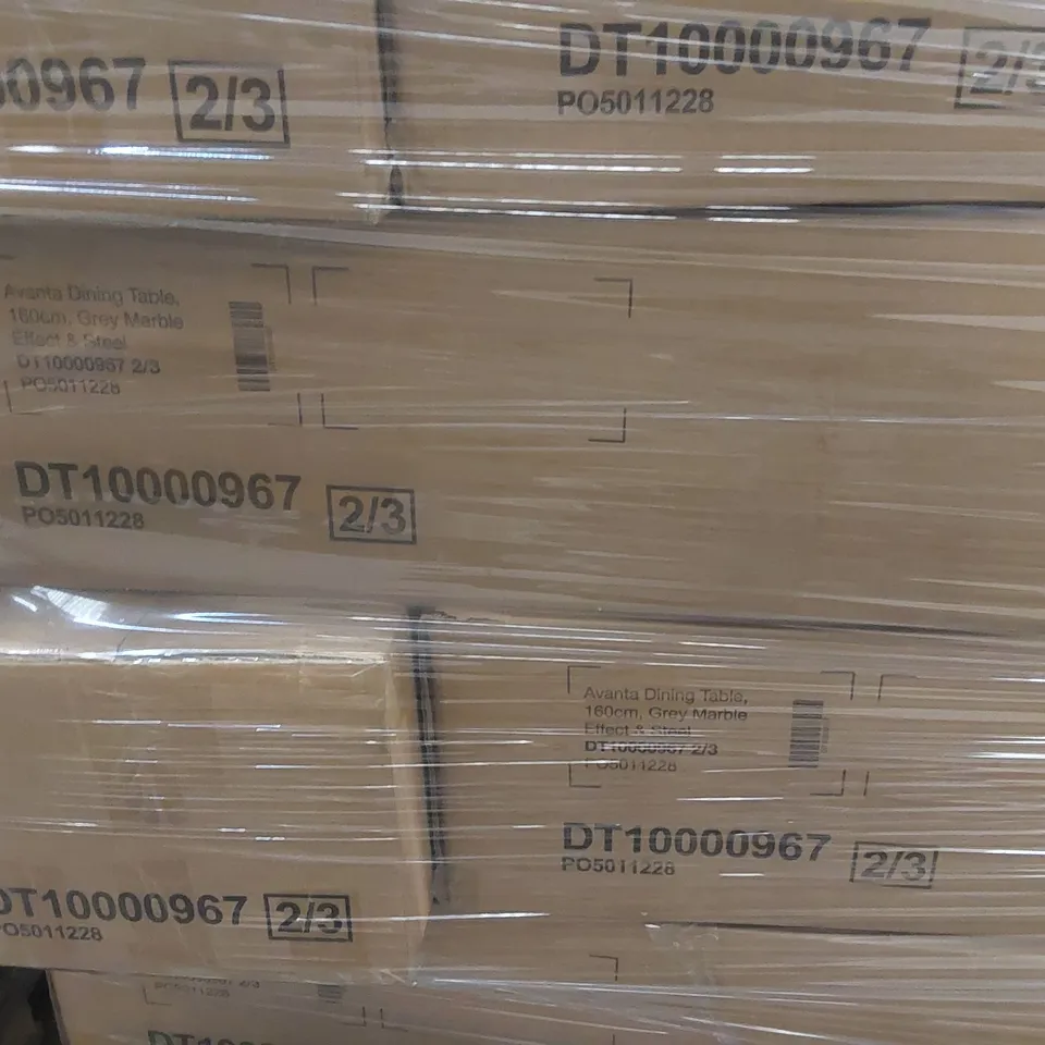 PALLET CONTAINING A LARGE QUANTITY OF AVANTA DINING TABLE PARTS - BOXES 2/3 ONLY