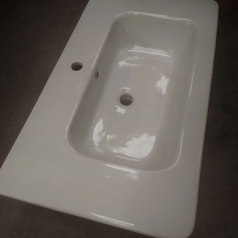 CALYPSO PERITO CERAMIC VANITY BASIN 81X46.5CM WHITE 