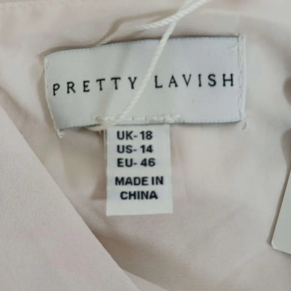 PREETY LAVISH EDIE CHIFFON MAXI BRIDESMADE DRESS CHAMPAGNE SIZE UK 18