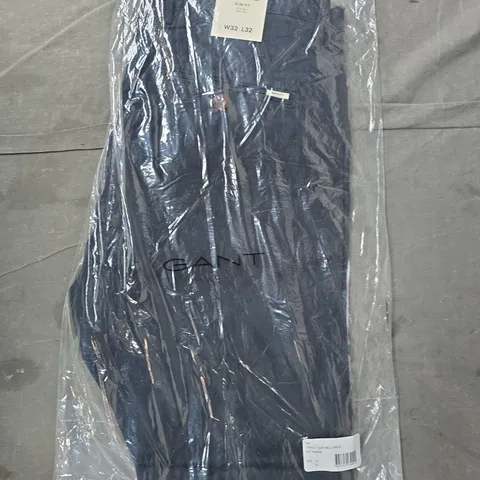 BAGGED GANT SLIM FIT CHINOS IN MARINE SIZE 32/32