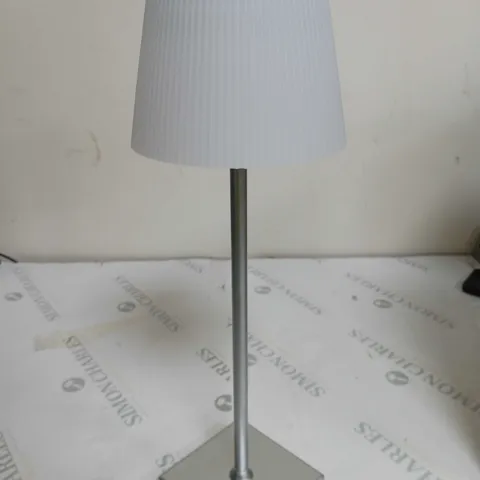 BOXED SFIXX SET OF 2 INDOOR OUTDOOR TOUCH TABLE LIGHTS IN SILVER 