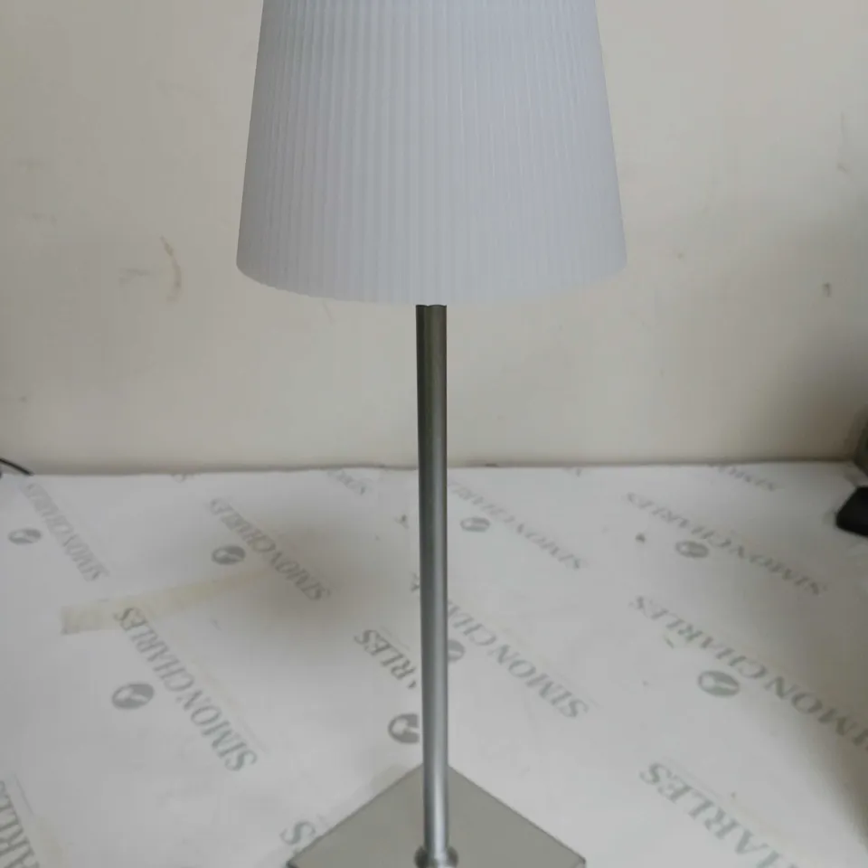 BOXED SFIXX SET OF 2 INDOOR OUTDOOR TOUCH TABLE LIGHTS IN SILVER 