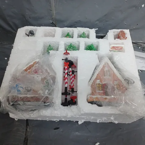 BOXED 17 PIECE CHRISTMAS CANDY SCENE DECORATION 