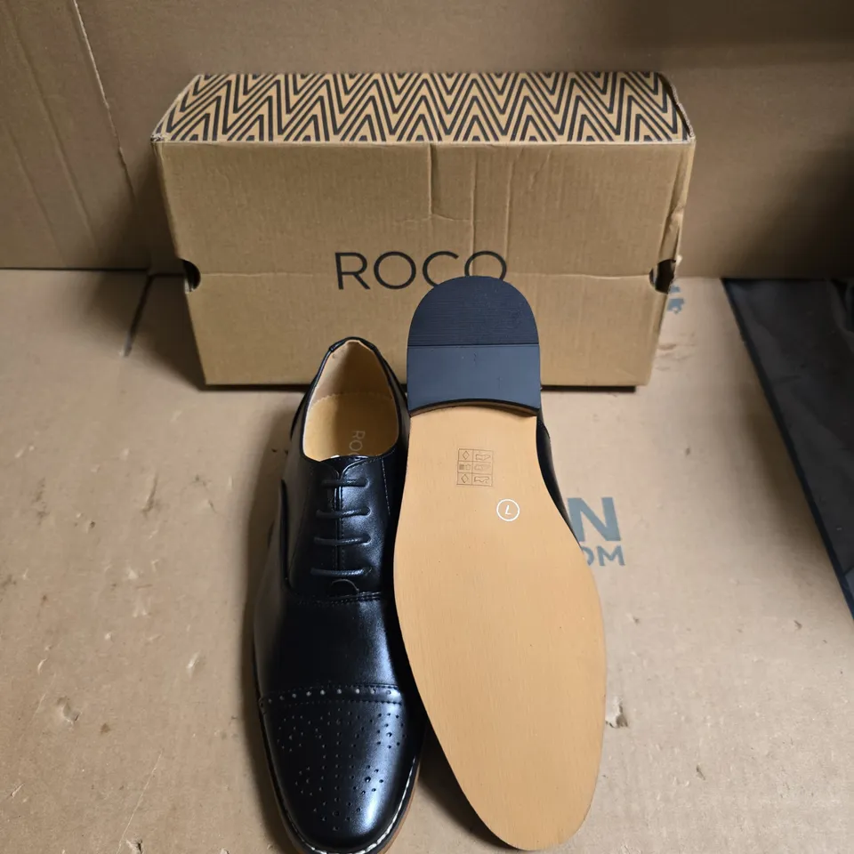 ROCO BLACK LEATHER OXFORD SHOES – MEN'S BROGUE - UK SIZE 7 