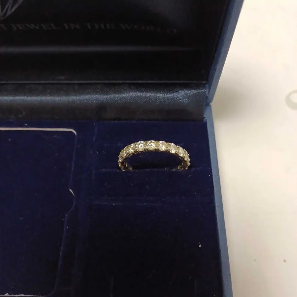 MOISSANITE 9CT GOLD 2 CARAT FULL ETERNITY RING - SIZE R RRP £859