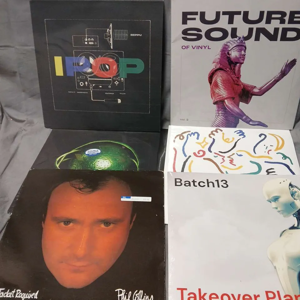 APPROXIMATELY 16 ASSORTED VINYL'S TO INCLUDE ARTISTS SUCH AS PHIL COLLINS, BIG THIEF, BATCH13, ETC
