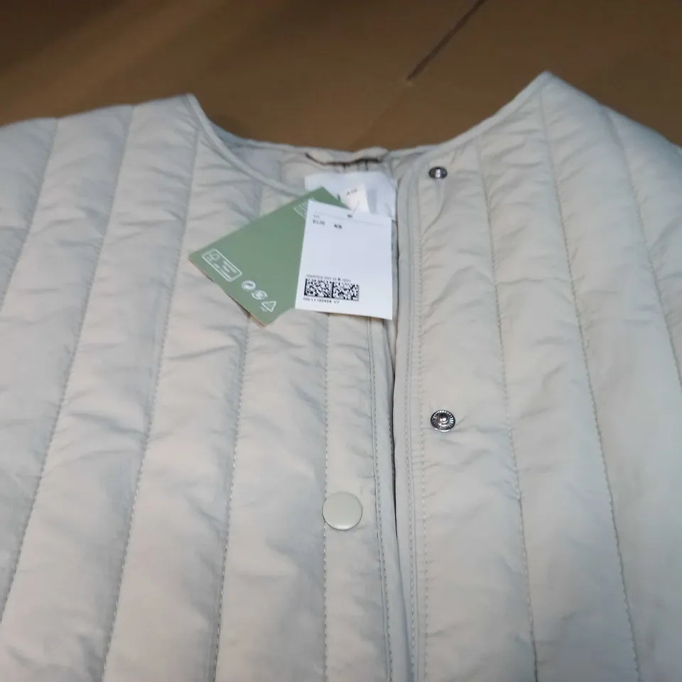 H&M CREAM PADDED GILET - XS