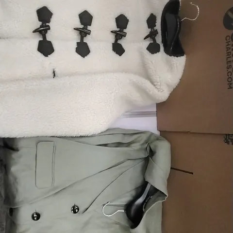 PALLET CONTAINING APPROXIMATELY 75 WOMEN'S DESIGNER CLOTHES WHICH INCLUDE; JD WILLIAMS COATS AND SIMILAR PRODUCTS ETC