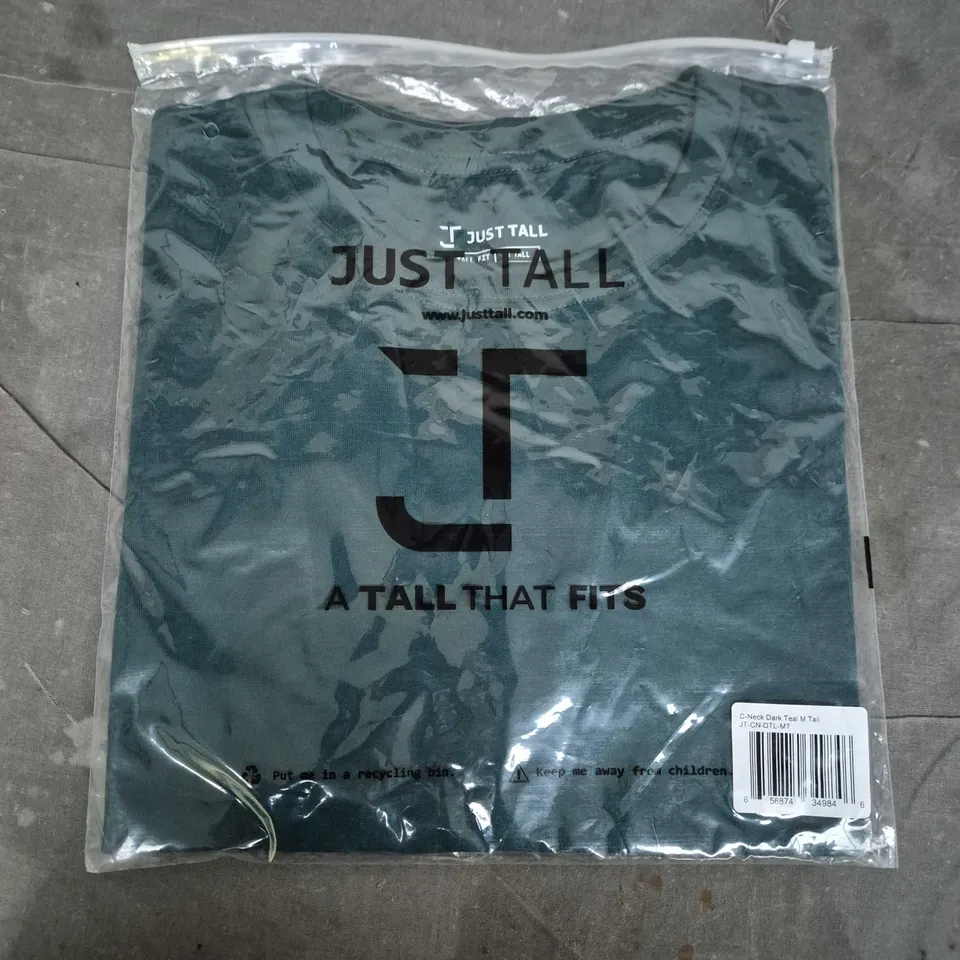 BAGGED JUST TALL C-NECK T-SHIRT IN DARK TEAL - M TALL