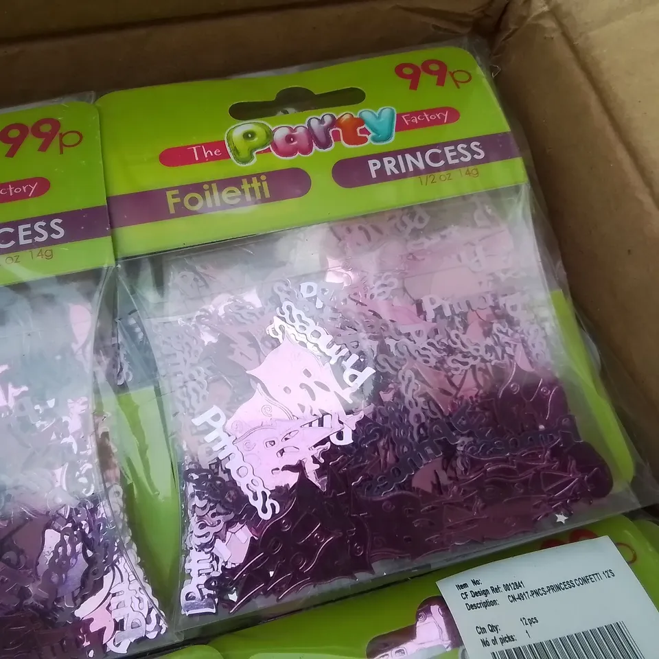 LOT OF 31 BOXES OF BRAND NEW PRINCESS CONFETTI - 144 PIECES PER BOX / APPROX TOTAL 4464