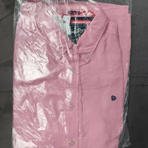 SUPER DRY CLASSIC OXFORD LONG SLEEVE SHIRT IN PINK SIZE XL