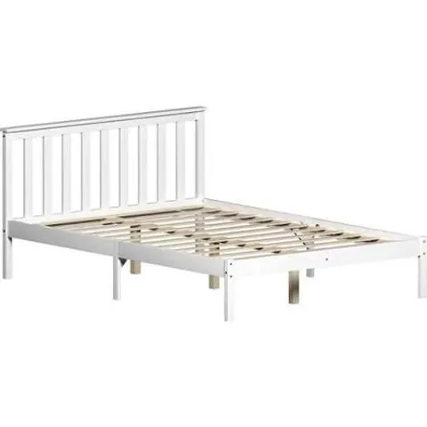 BOXED VIDA DESIGNS MILAN 4FT6 DOUBLE WOODEN BED - LOW FOOT - WHITE & PINE