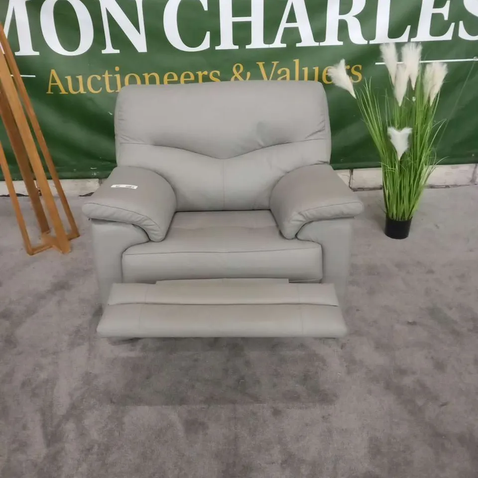 DESIGNER G PLAN STRATFORD CAMBRIDGE GREY MANUAL RECLINING ARM CHAIR