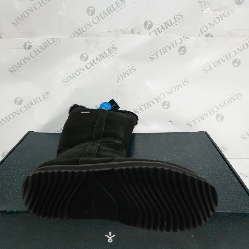 EMU AUSTRALIA "MOONTA" WATERPROOF KNEE LEATHER BOOTS - UK SIZE 7 - BLACK 