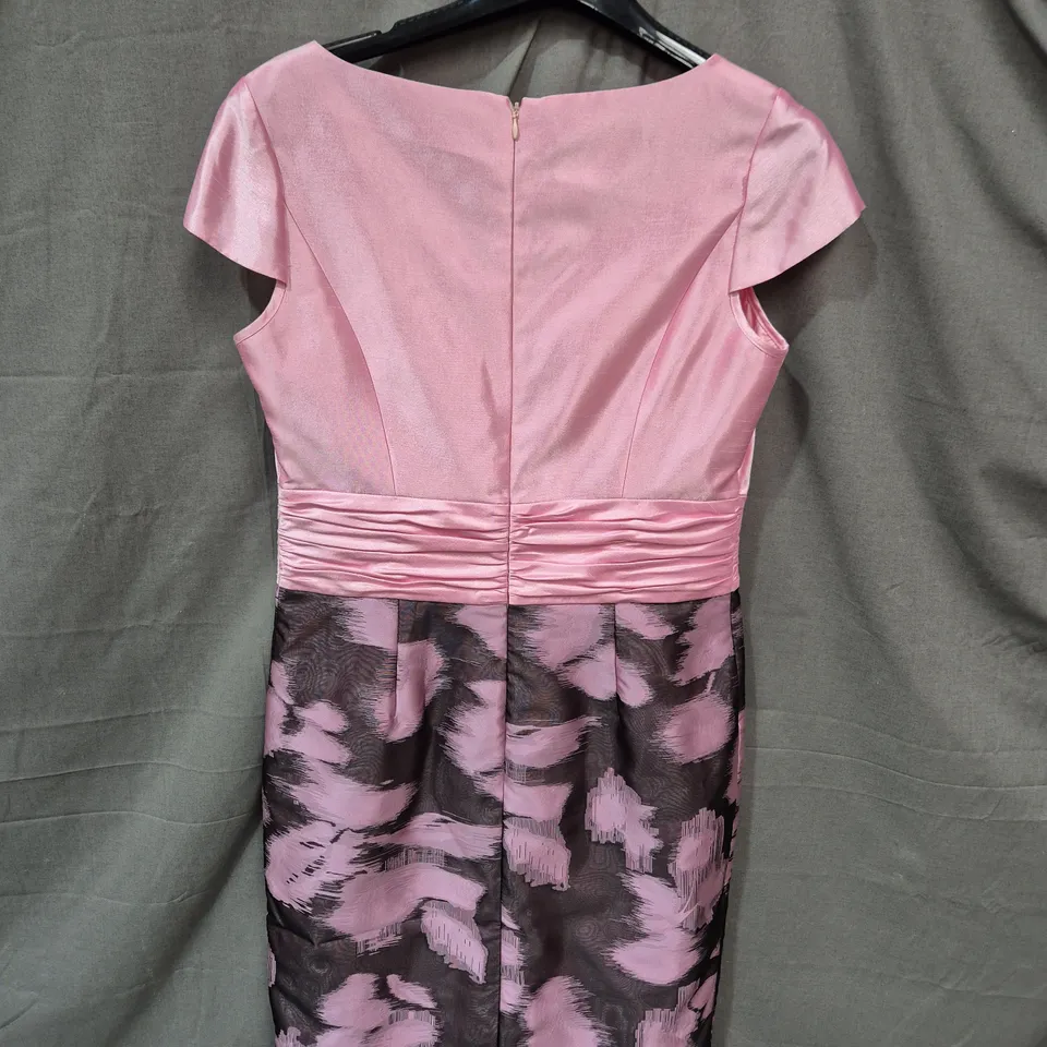 ZELLA COLLECTION WOMEN'S DRESS - PINK BODICE WITH PURPLE FLORAL SKIRT - SIZE 12