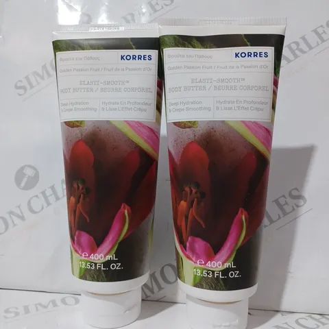 BOXED KORRES ELASTI SMOOTH MEGA SIZE BODY BUTTER DUO 400ML