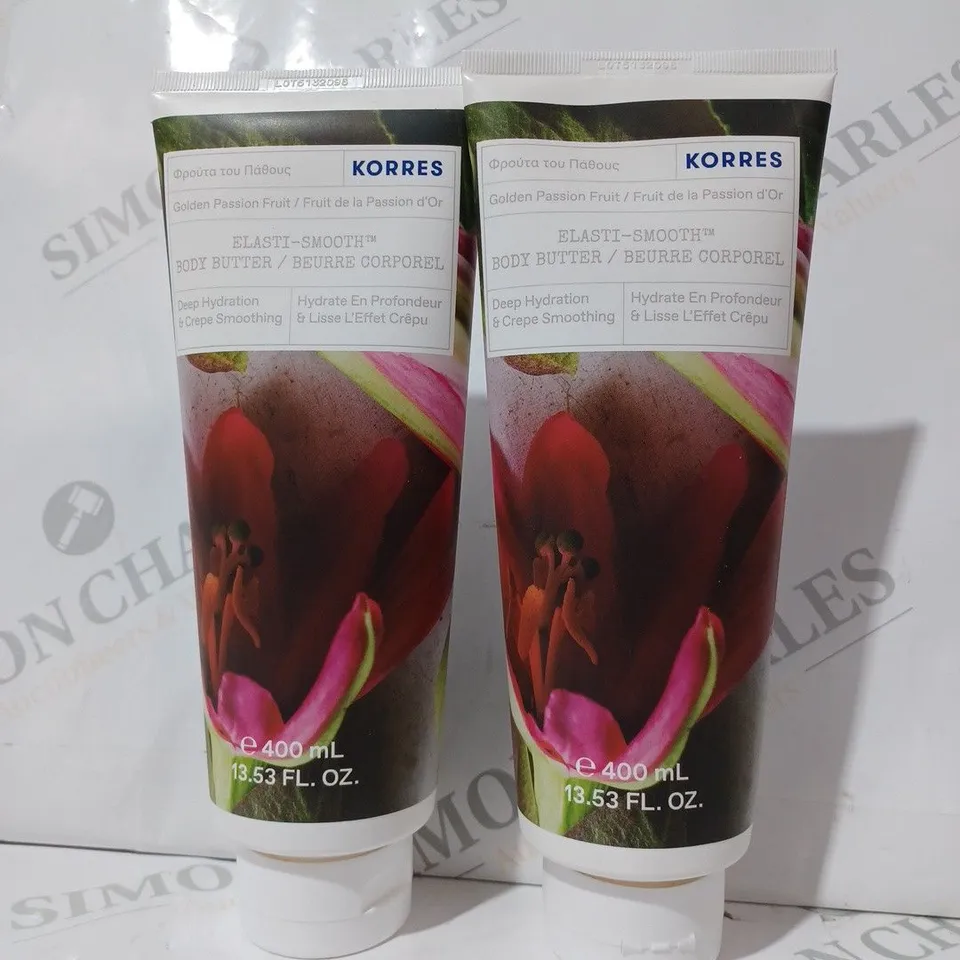 BOXED KORRES ELASTI SMOOTH MEGA SIZE BODY BUTTER DUO 400ML