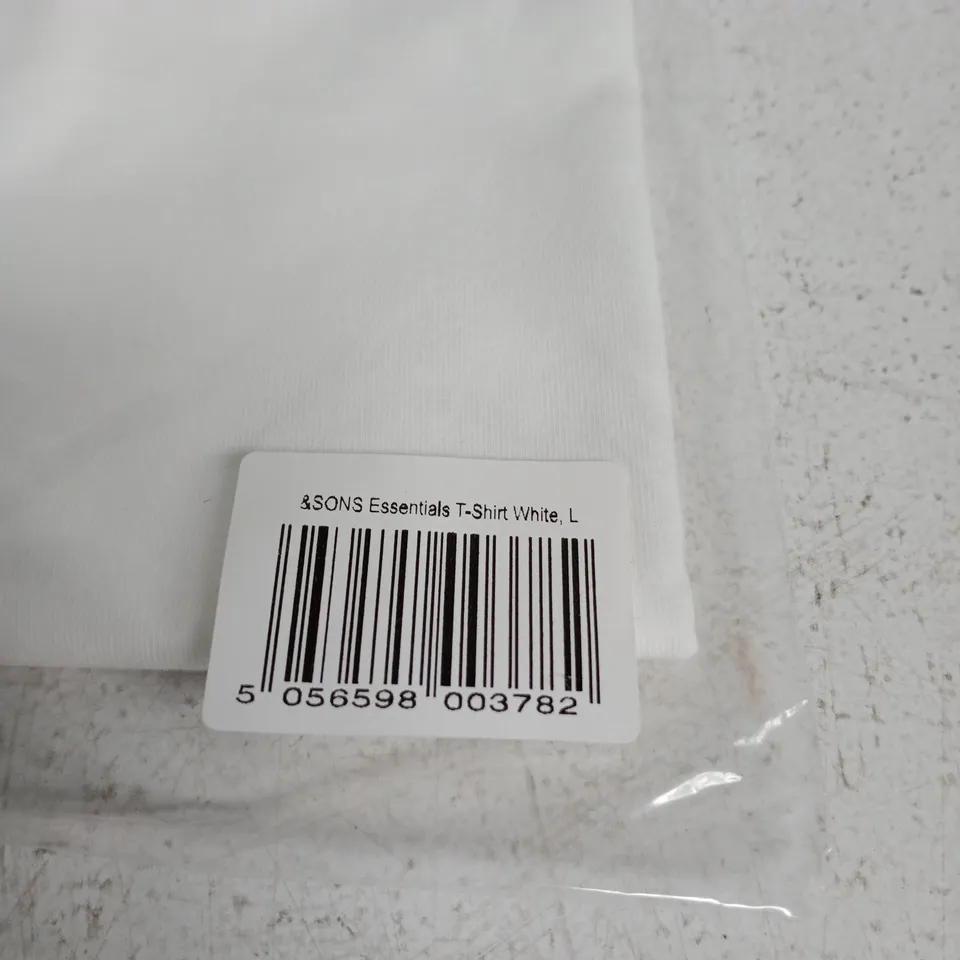 &SONS ESSENTIALS WHITE T-SHIRT, SIZE L
