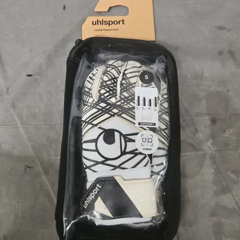 UHLSPORT PREDICTION SUPERSOFT HYBRID GOALKEEPR GLOVES - SIZE 5