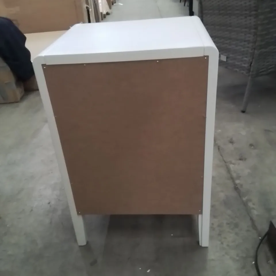 AMEENAH SOLID WOOD BEDSIDE TABLE WITH 2 DRAWERS WHITE