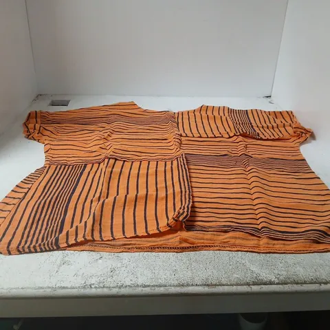SARAH TEMPEST ORANGE WITH BLUE STRIPES TOP