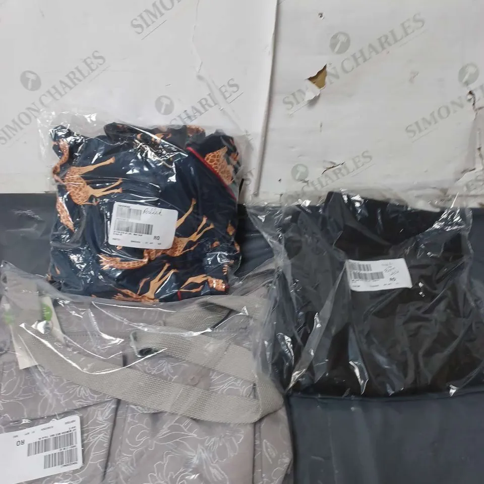 APPROXIMATELY 20 LADIES CLOTHING AND HANDBAGS PRODUCTS VARIOUS COLOURS, SIZES AND STYLES