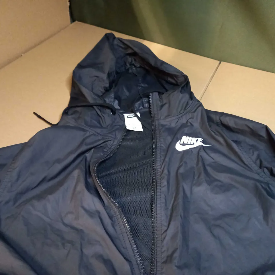 NIKE BLACK/LOGO LIGHT WEIGHT RAIN MAC - SMALL