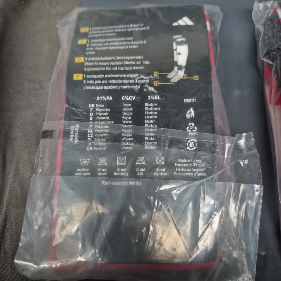 2 PAIRS LIVERPOOL ADIDAS FOOTBALL SOCKS – 2 PAIRS, UK 6-8 (EU 40-42), OFFICIAL LICENSED