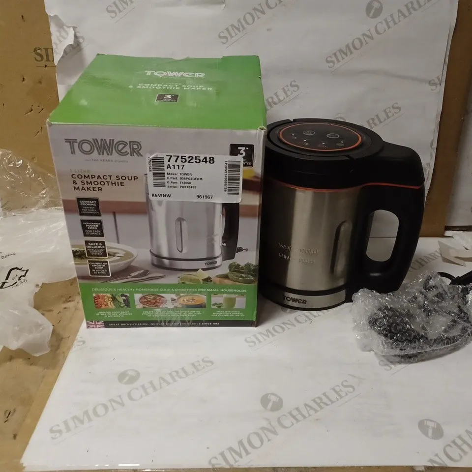TOWER T12056 STAINLESS STEEL SOUP & SMOOTHIE MAKER