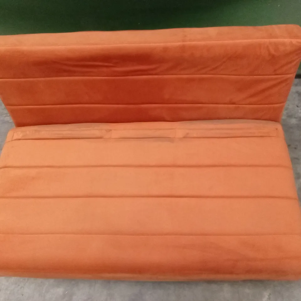GUILLE 2 SEATER SOFA BED - VELVET ORANGE