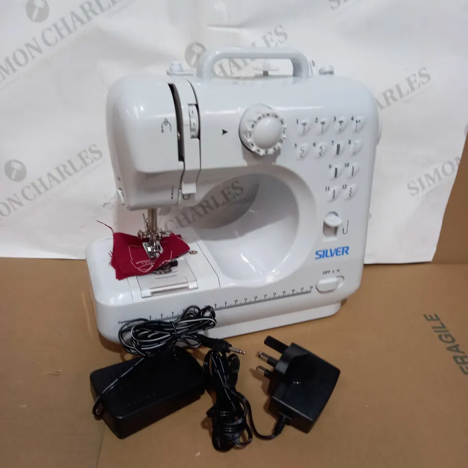 SILVER 12 STITCH MINI SEWING MACHINE