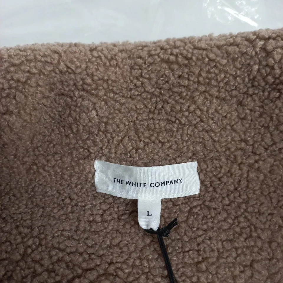 THE WHITE COMPANY BORG ZIP THROUGH JACKET – BROWN, SIZE L