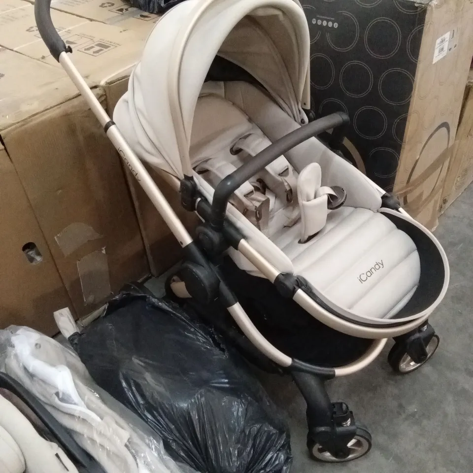 ICANDY PEACH 7 STROLLER, CARRYCOT, I-SIZE CAR SEAT AND BASE WITH ACCESSORIES 