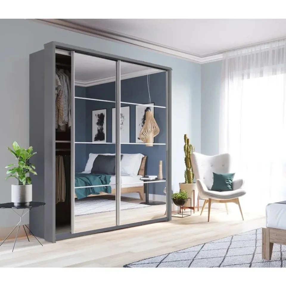 BOXED BABIG 2 DOOR MANUFACTURED WOOD WARDROBE  (2 BOXES)