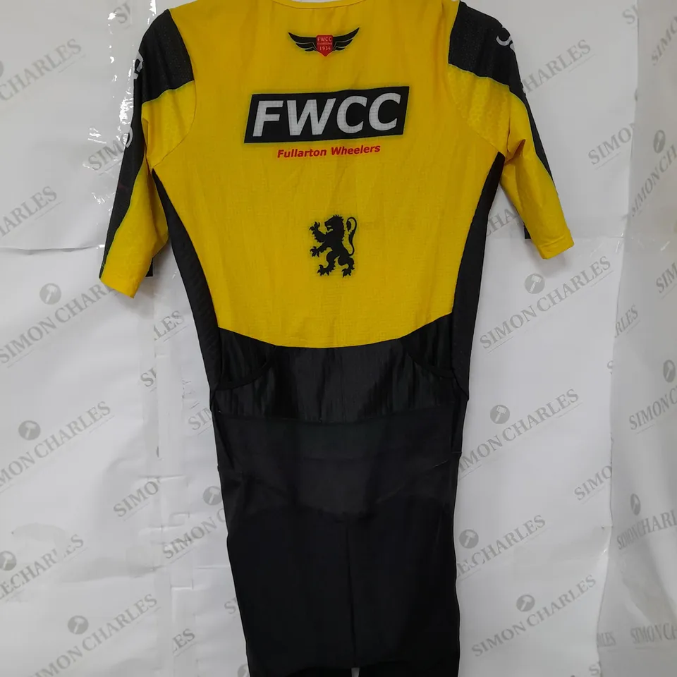 FULLARTON WHEELERS CYCLING SUIT IN YELLOW/BLACK SIZE L