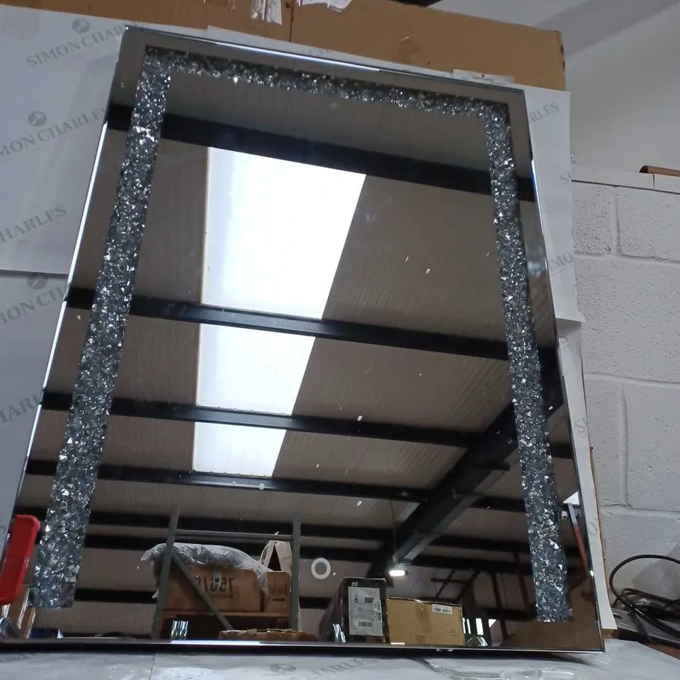 JM BY JULIEN MACDONALD LARGE ENCAPSULATED CRYSTAL LIGHT UP TABLE MIRROR - COLLECTION ONLY