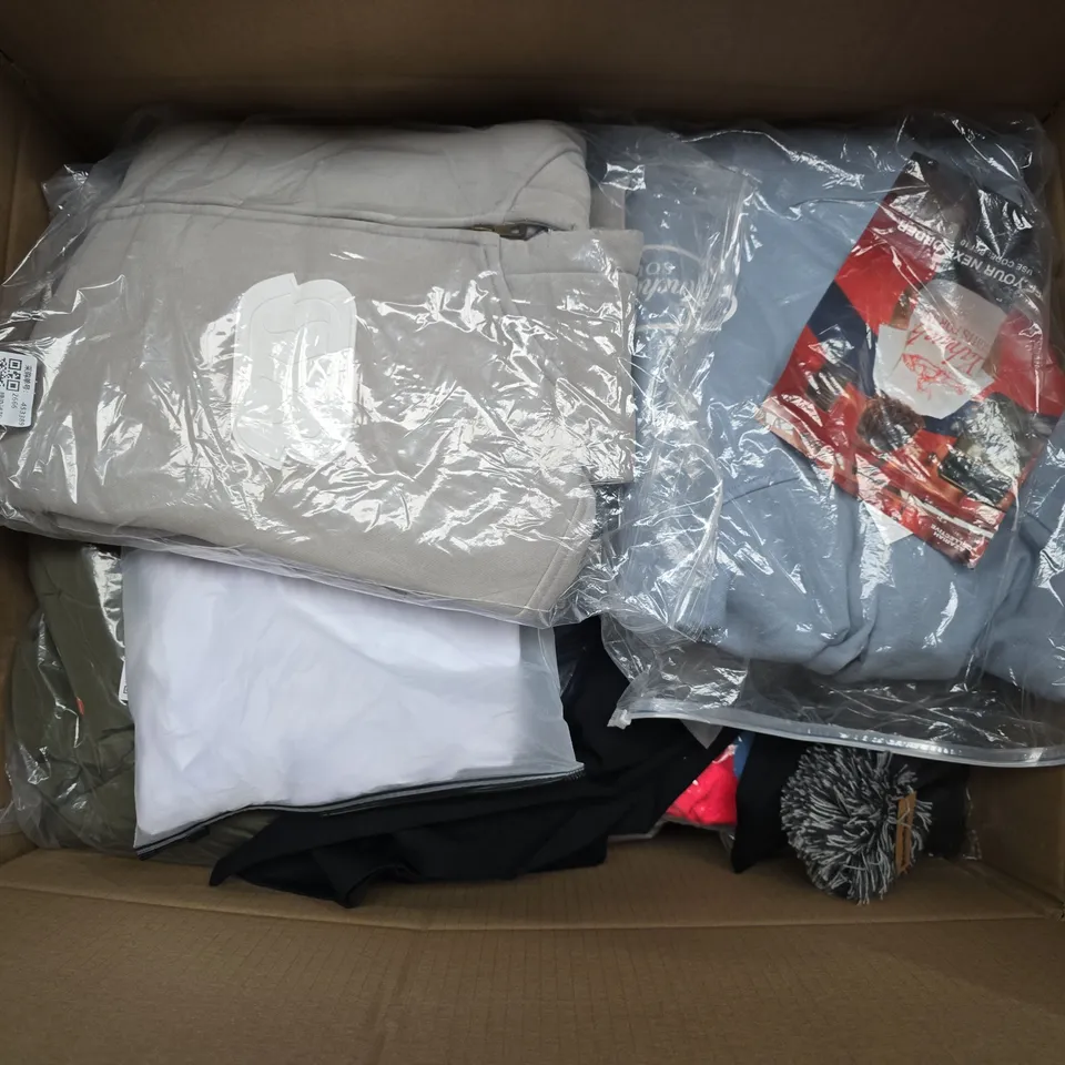 APPROXIMATELY 25 ASSORTED CLOTHING ITEMS IN VARIOUS SIZES, STYLES & COLOURS TO INCLUDE BRANDS SUCH AS M&S, NATURSTEP, BEECHFIELD, ETC - COLLECTION ONLY