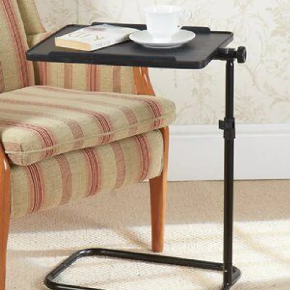 BOXED ADJUSTABLE BLACK SWIVEL LAP TABLE