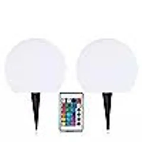 GARDEN REFLECTIONS SET OF 2 15CM COLOUR CHANGING SOLAR ORBS