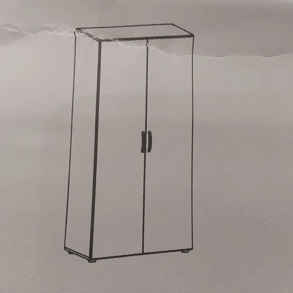 BOXED 2-DOOR CLOTHES STORAGE CLOSET - SHANNON OAK EFFECT