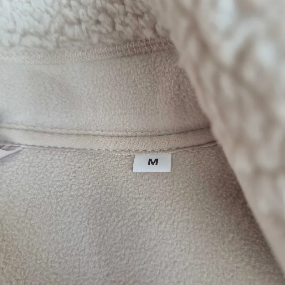 VO BEIGE SHERPA FLEECE ZIP-UP JACKET, MEN'S SIZE M 