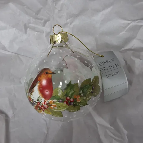 SET OF 12 GISELA GRAHAM ROBINSON THEMED CLEAR BAUBLES