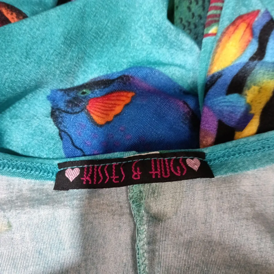 KISSES & HUGS TURQUOISE FISH PRINT DRESS