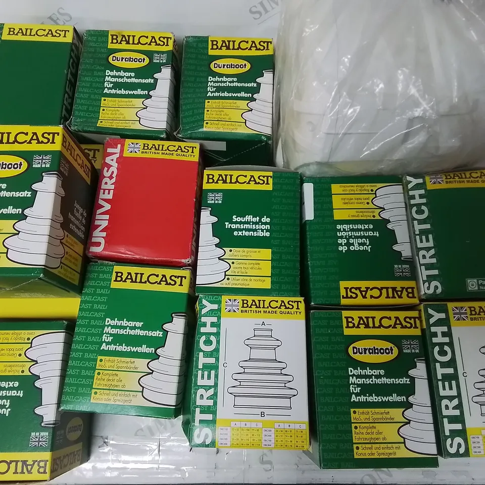 LOT OF 16 ASSORTED ITEMS TO INCLUDE BAILCAST DURABOOT SHAFT BOOT KITS FOR VARIOUS MODELS